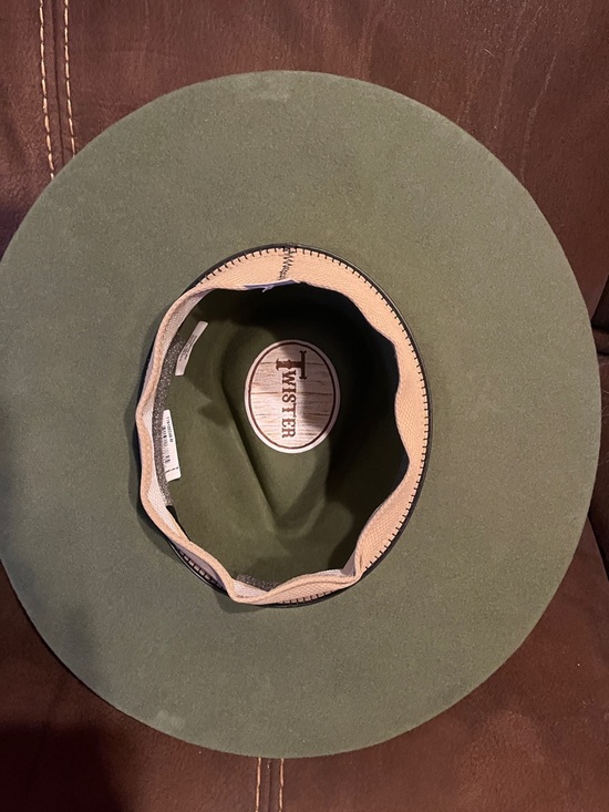 TWISTER Ladies Olive Fedora Hat SKU: T78100248. Olive Green w/ Brown Band NWT main image 9